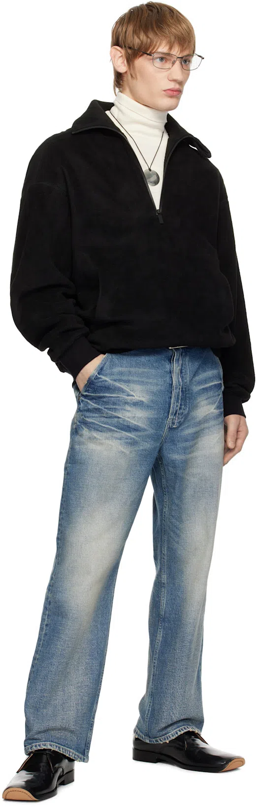 SOPHIE BUHAI Black & Silver Medium Full Moon Pendant Necklace In Sterling Silver