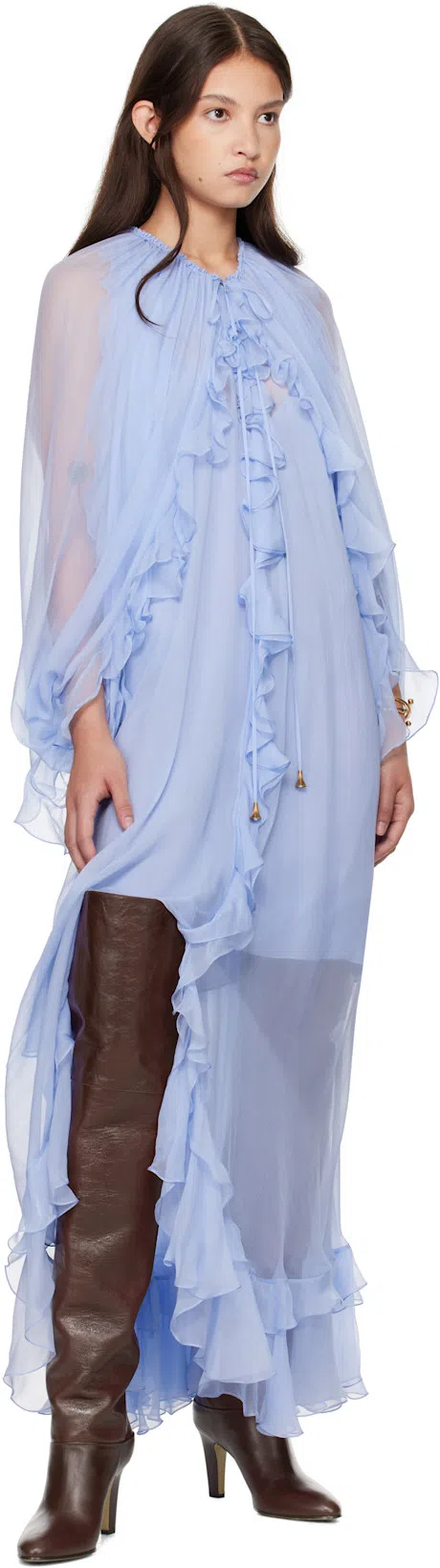 CHLOÉ 85mm Eve Leather Over-the-knee Boots In 25e Sooty Brown