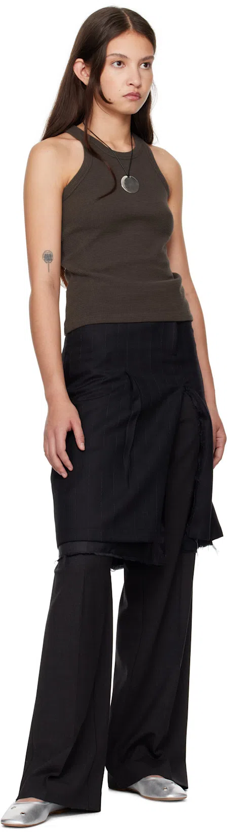 MFPEN Silver Eyelet Ballerina Flats