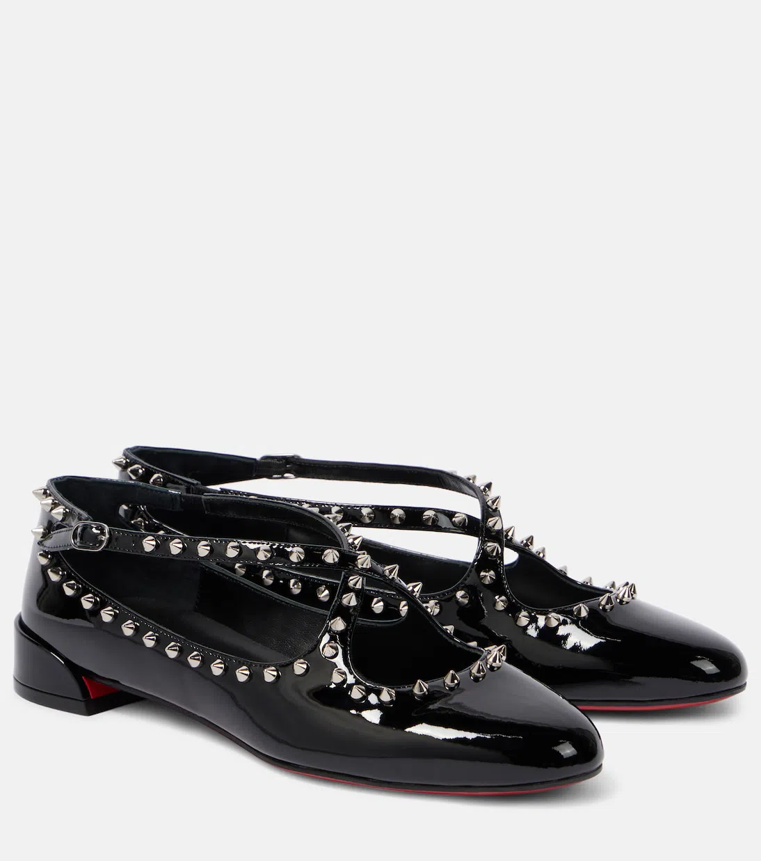 CHRISTIAN LOUBOUTIN Paloma Clutch In Leather With Loubinthesky Spikes In Black