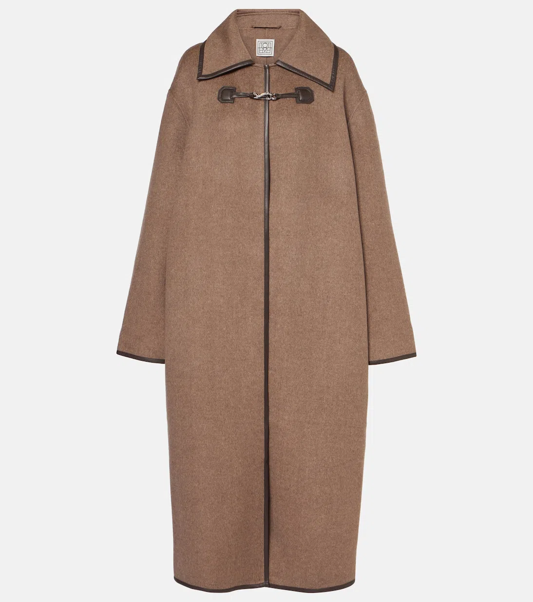 TOTÊME Double-clasp Wool Coat In Oak Melange