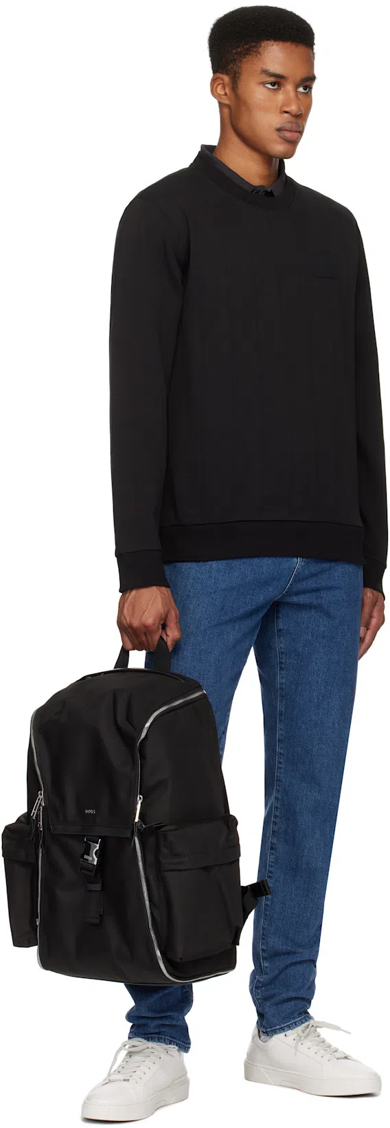 HUGO BOSS Multiple-pockets Straight-leg Jeans In Black