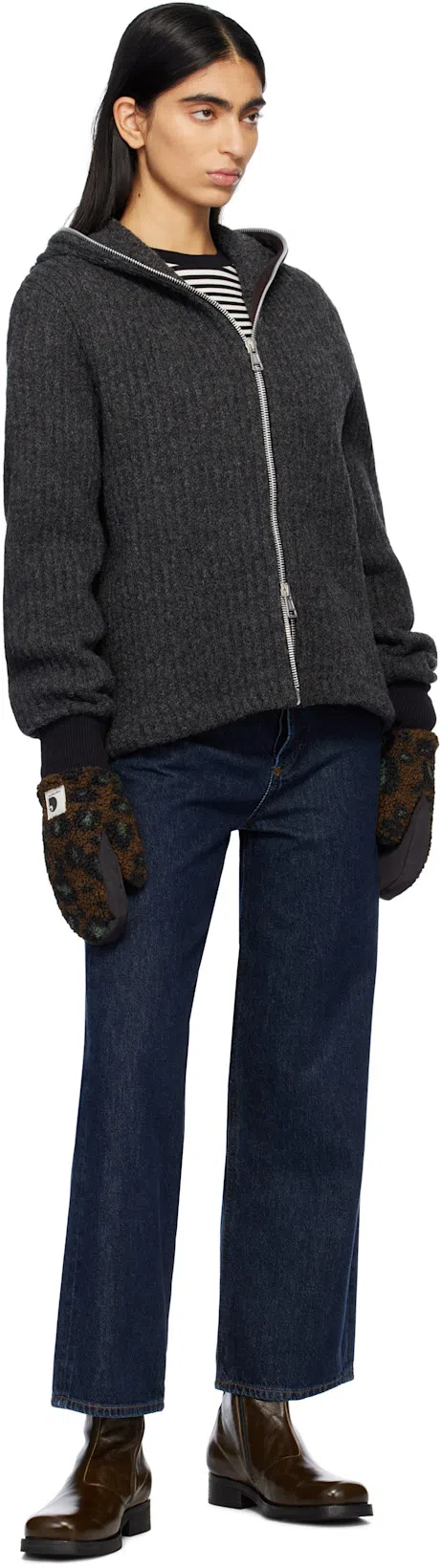 AGOLDE Luna Curved Leg Jeans In Black