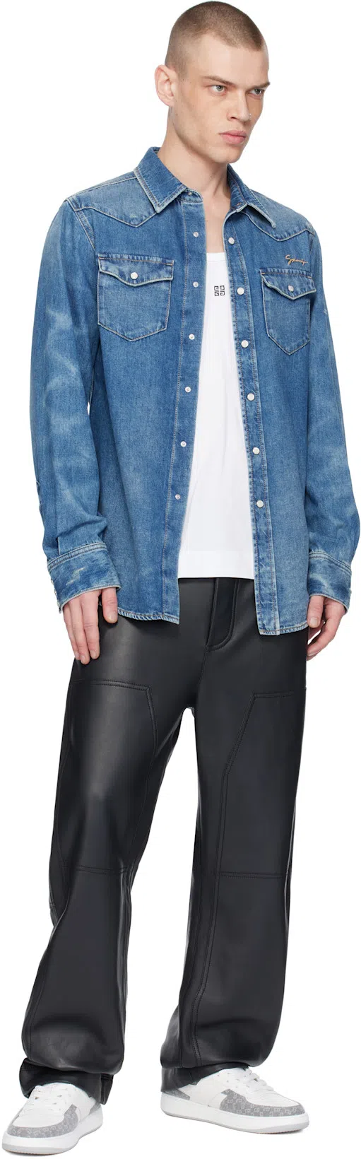 GIVENCHY Straight Denim Shirt In Blue