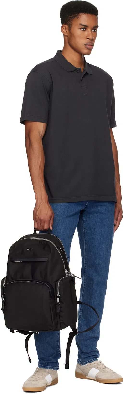 HUGO BOSS Multiple-pockets Straight-leg Jeans In Black