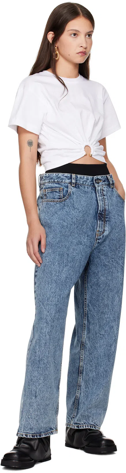 ATTICO Combat Mini Robin Black Leather Boot