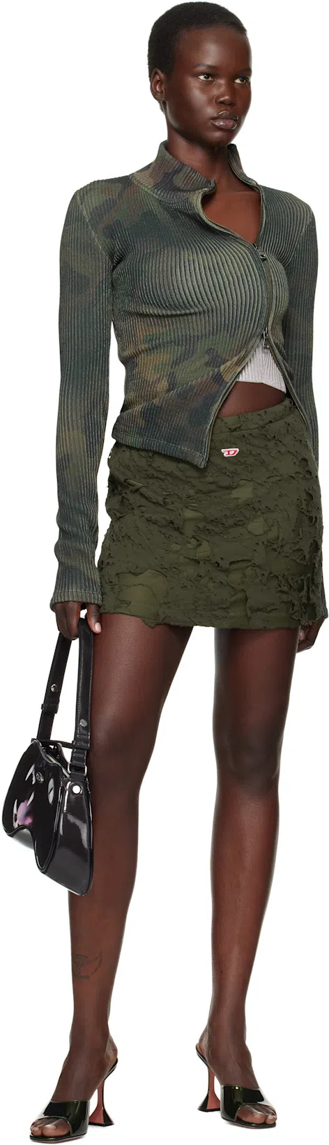 AMINA MUADDI Lupita 95 Leather Heeled Sandals In Black