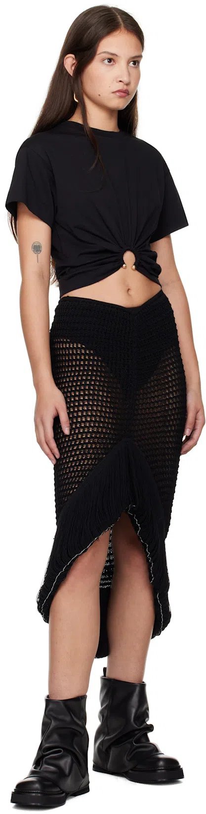 ATTICO Combat Mini Robin Black Leather Boot