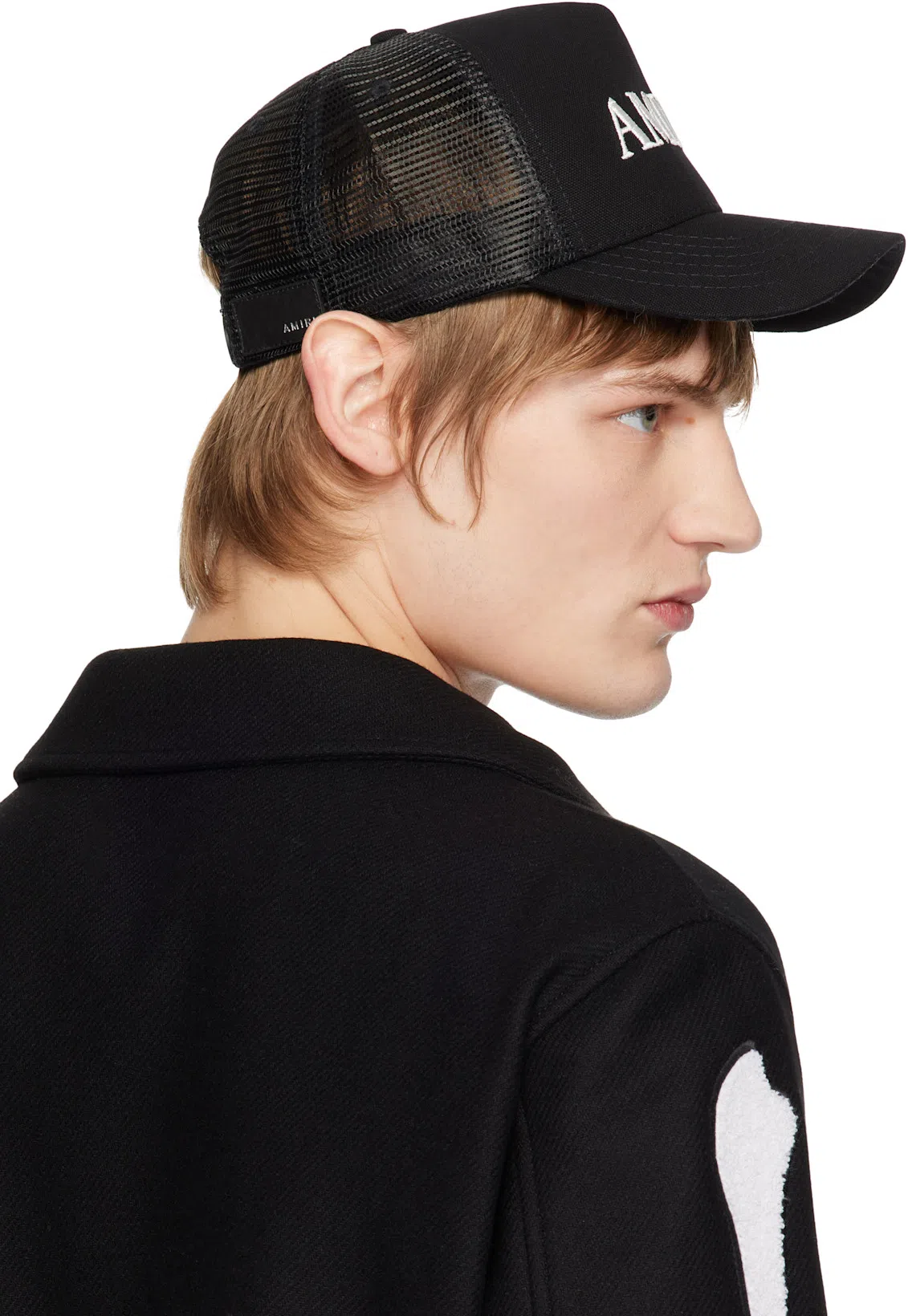 AMIRI Bones Wool Varsity Jacket In Black