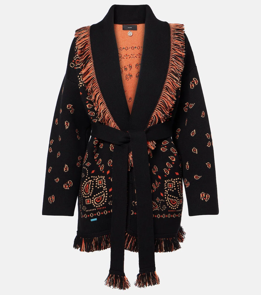ALANUI Jacquard Bandana Cardigan In Black