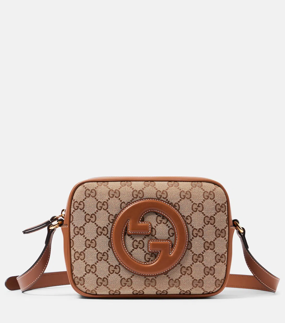 GUCCI Blondie Gg Canvas Mini Shoulder Bag In Beige Ebony/sundial