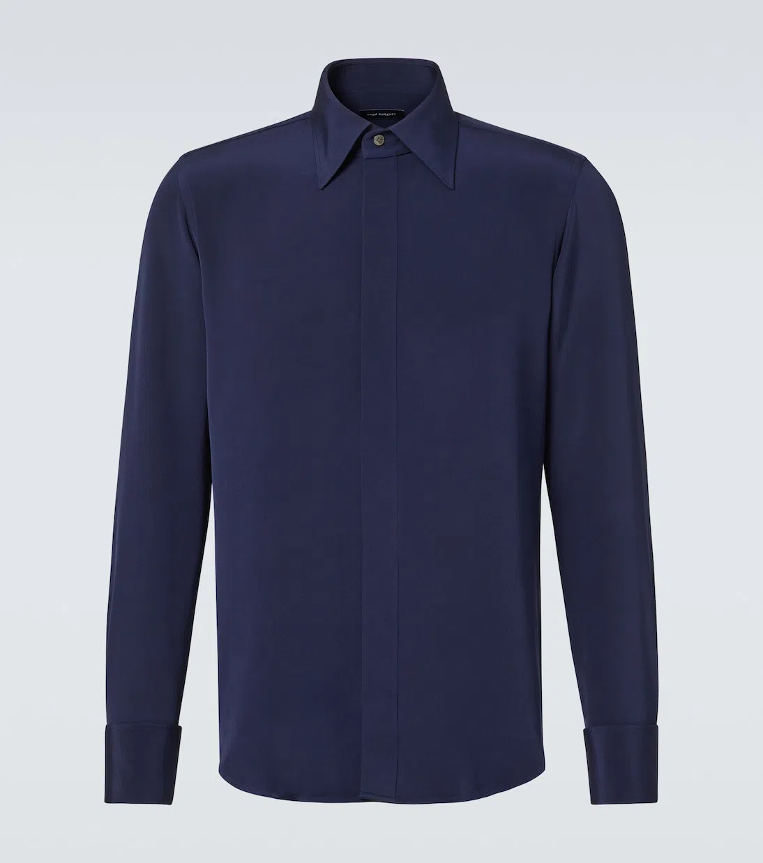 THOM SWEENEY Silk Shirt In Blue