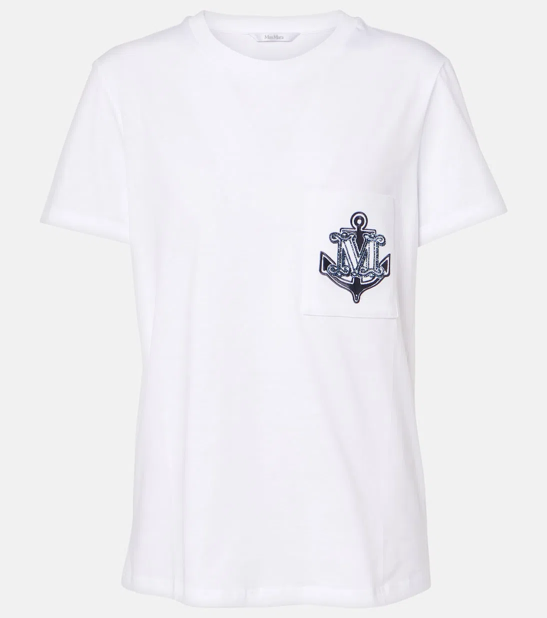 MAX MARA Acacia Logo Pocket Jersey T-shirt In White