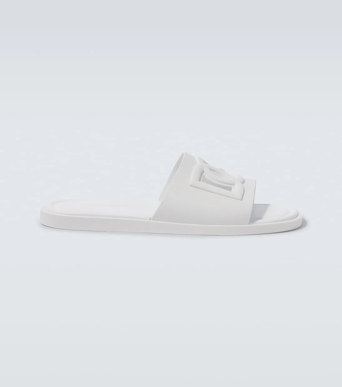 DOLCE & GABBANA White Sandals With Logo Detail In Rubber Man In Multi