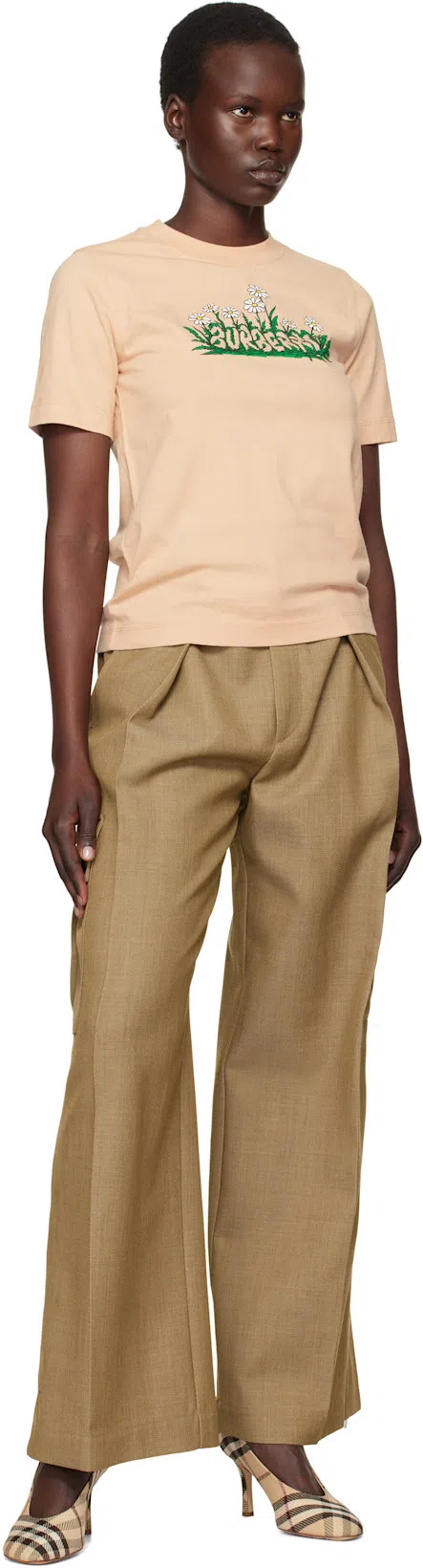 BURBERRY Logo-printed Crewneck T-shirt In Charcol