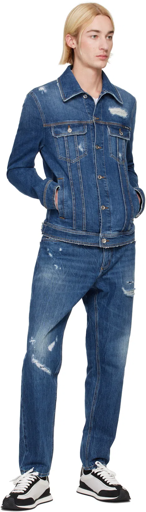 DOLCE & GABBANA Suede And Mesh Dg Cushion Sneakers In Black