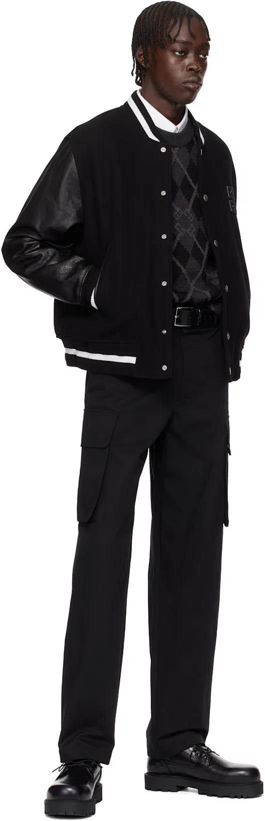 GIVENCHY Black 4g Varsity Bomber Jacket In 001-black