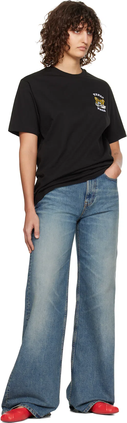 MARNI Red Nappa Leather Seamless Little Bow Ballet Flat