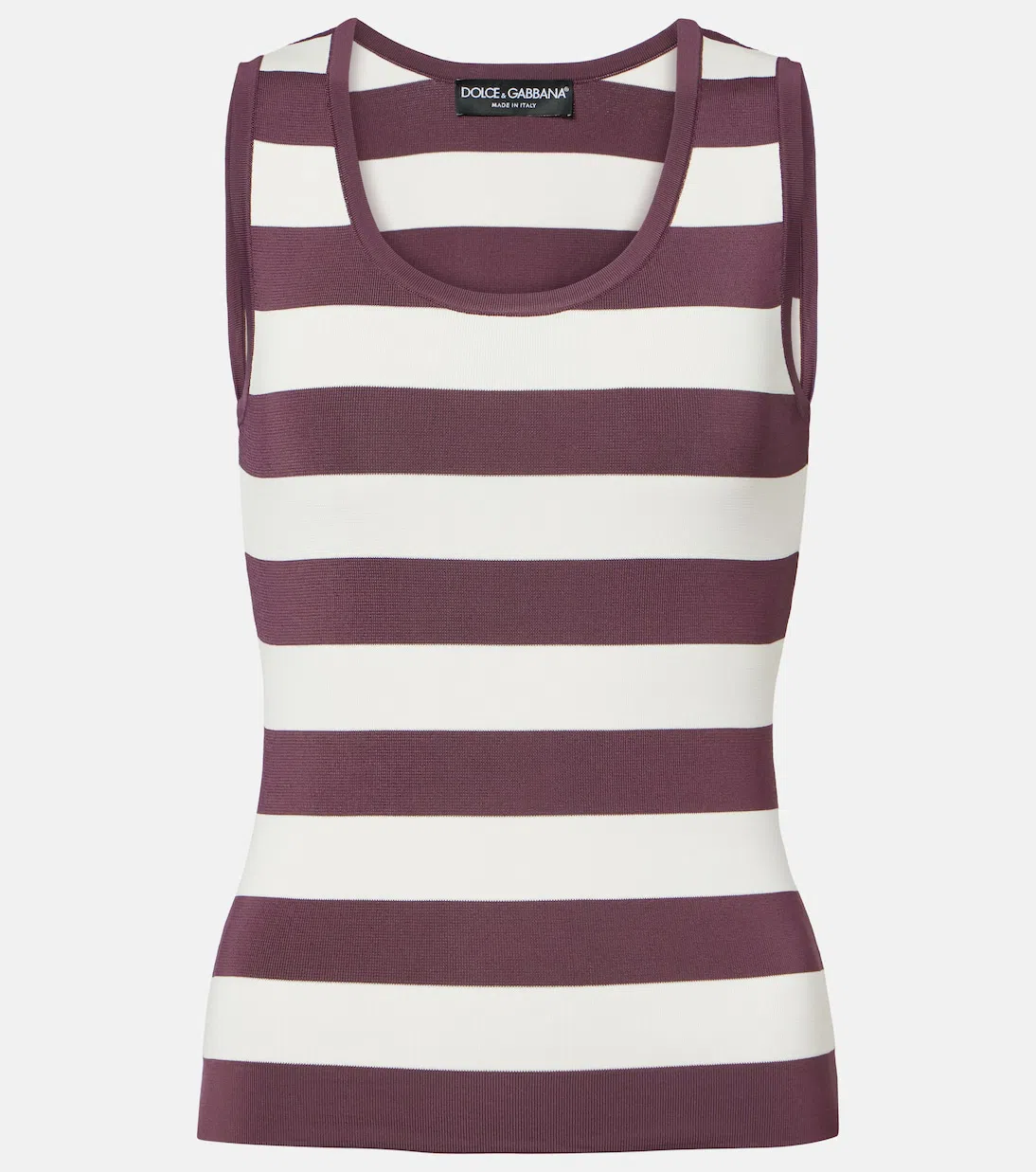 DOLCE & GABBANA Striped Tank Top In White