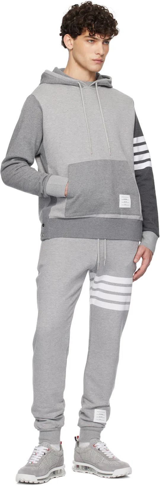 THOM BROWNE Jogger Trousers 4 Bar In Grey