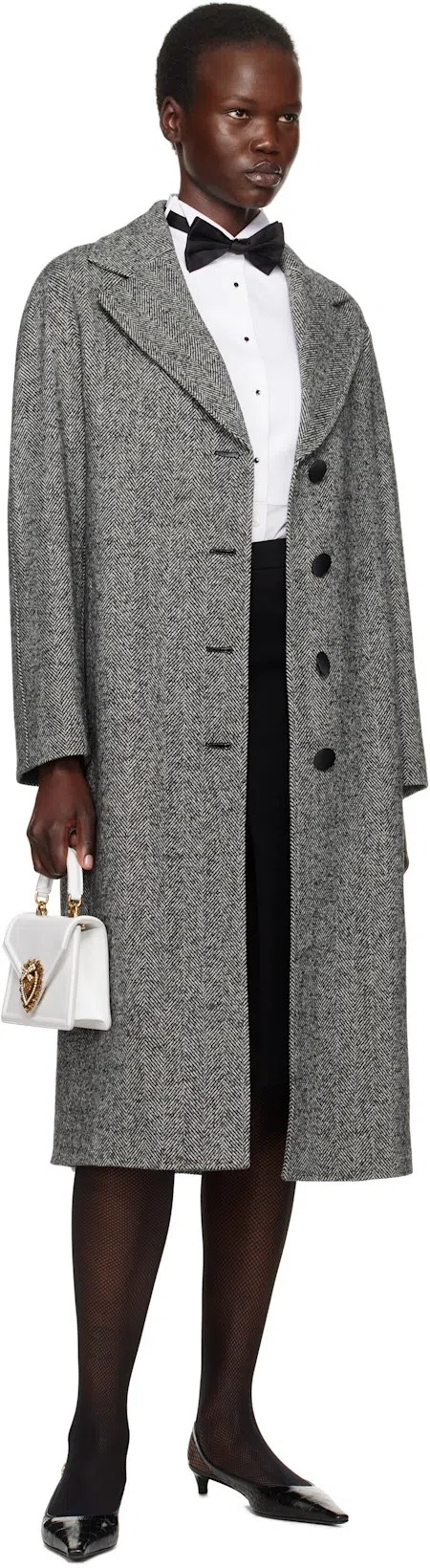 DOLCE & GABBANA Dolce&gabbana Black Wool Blend Midi Pencil Skirt