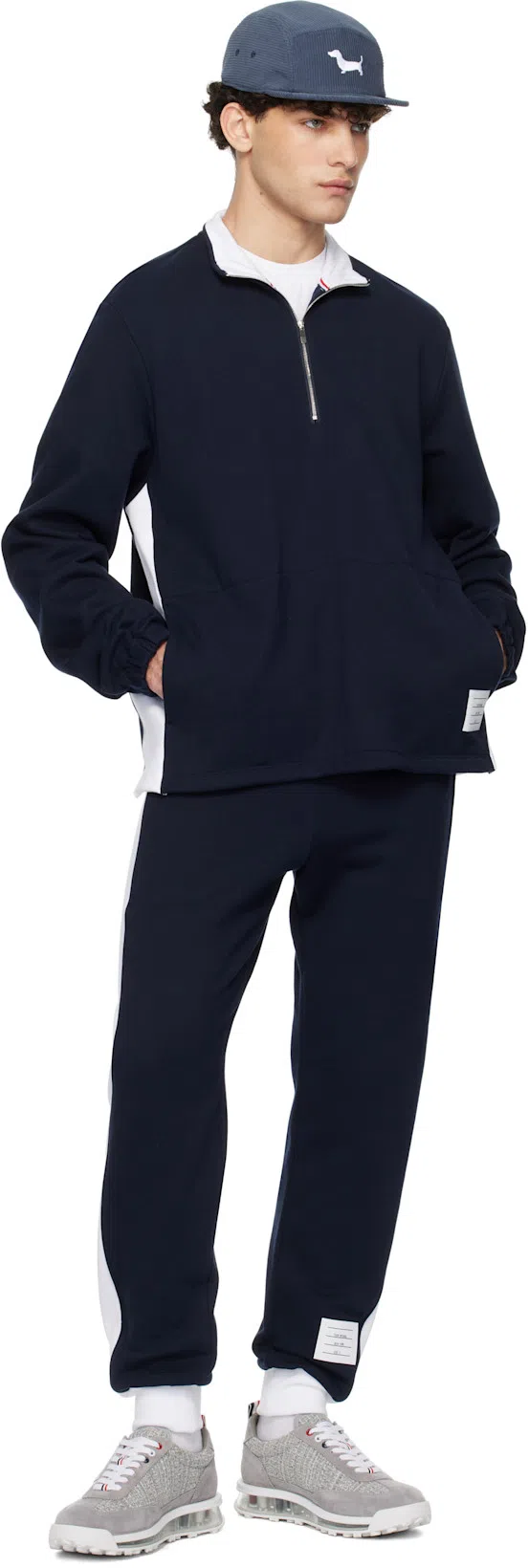 THOM BROWNE Sweatpants With Engineered 4 Bar In Solid Classic Loopback In Black