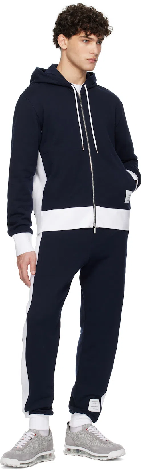 THOM BROWNE Sweatpants With Engineered 4 Bar In Solid Classic Loopback In Black