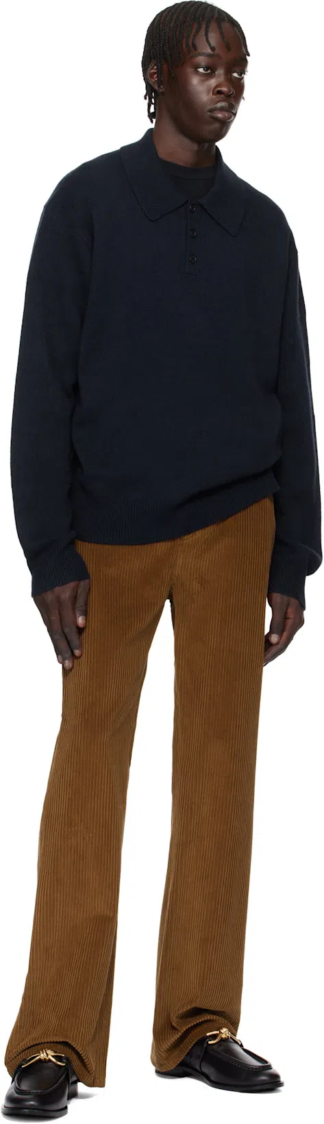 BOTTEGA VENETA Astaire Crinkled Leather Loafers In Black