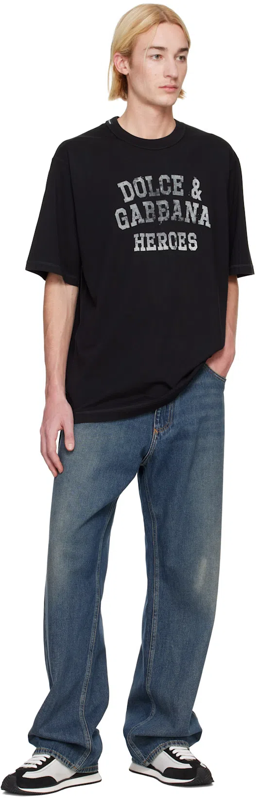 DOLCE & GABBANA Suede And Mesh Dg Cushion Sneakers In Black