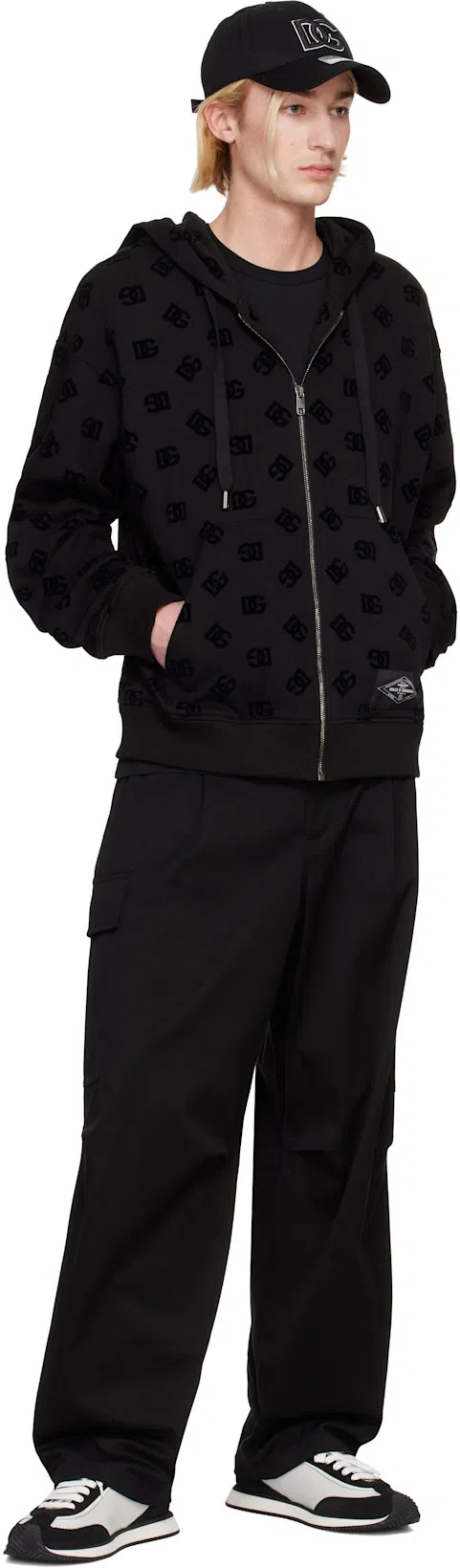 DOLCE & GABBANA Suede And Mesh Dg Cushion Sneakers In Black