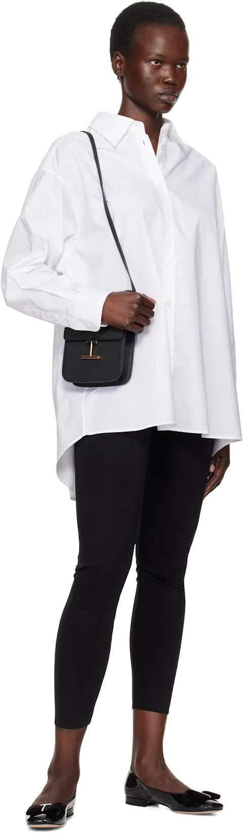 TOM FORD 10mm Patent Leather Ballerina Flats In Black