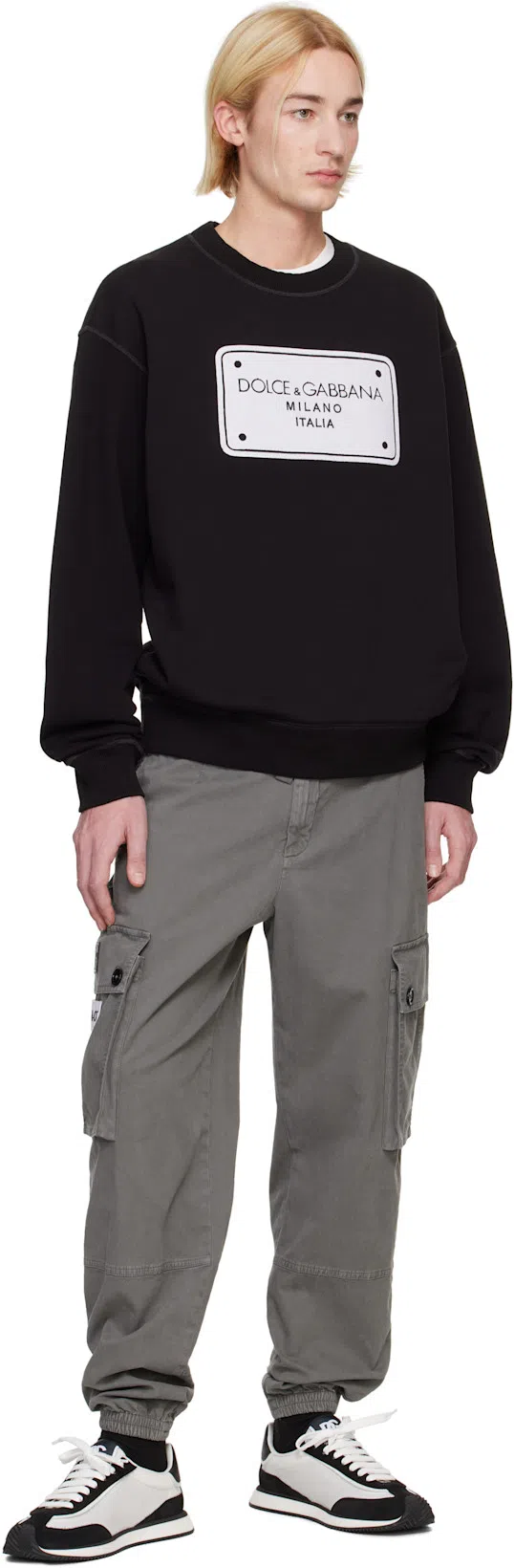 DOLCE & GABBANA Suede And Mesh Dg Cushion Sneakers In Black