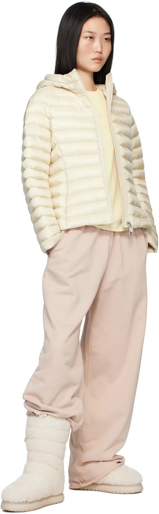 MONCLER Ige Hooded Lightweight Short Down Jacket Clothing In Neutral