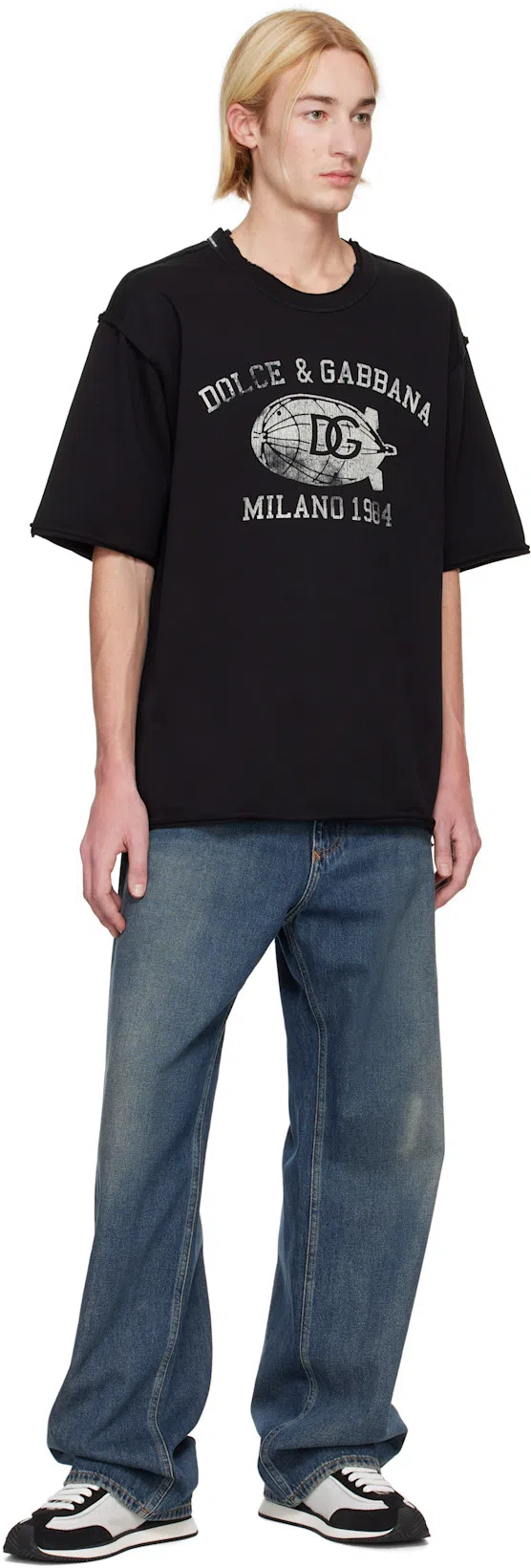 DOLCE & GABBANA Suede And Mesh Dg Cushion Sneakers In Black