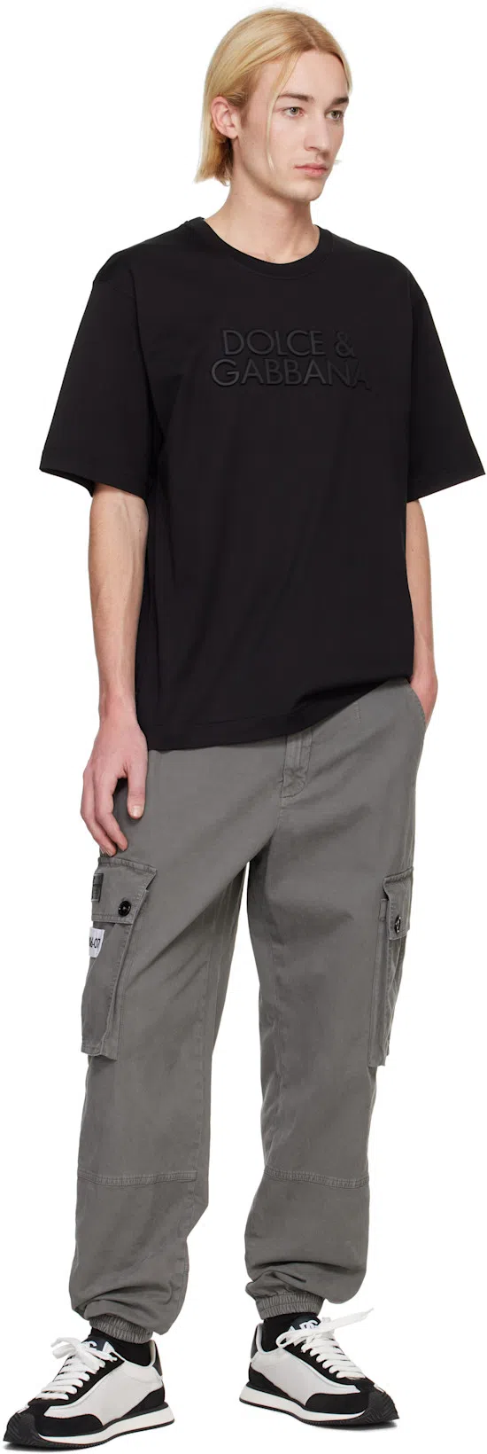 DOLCE & GABBANA Suede And Mesh Dg Cushion Sneakers In Black