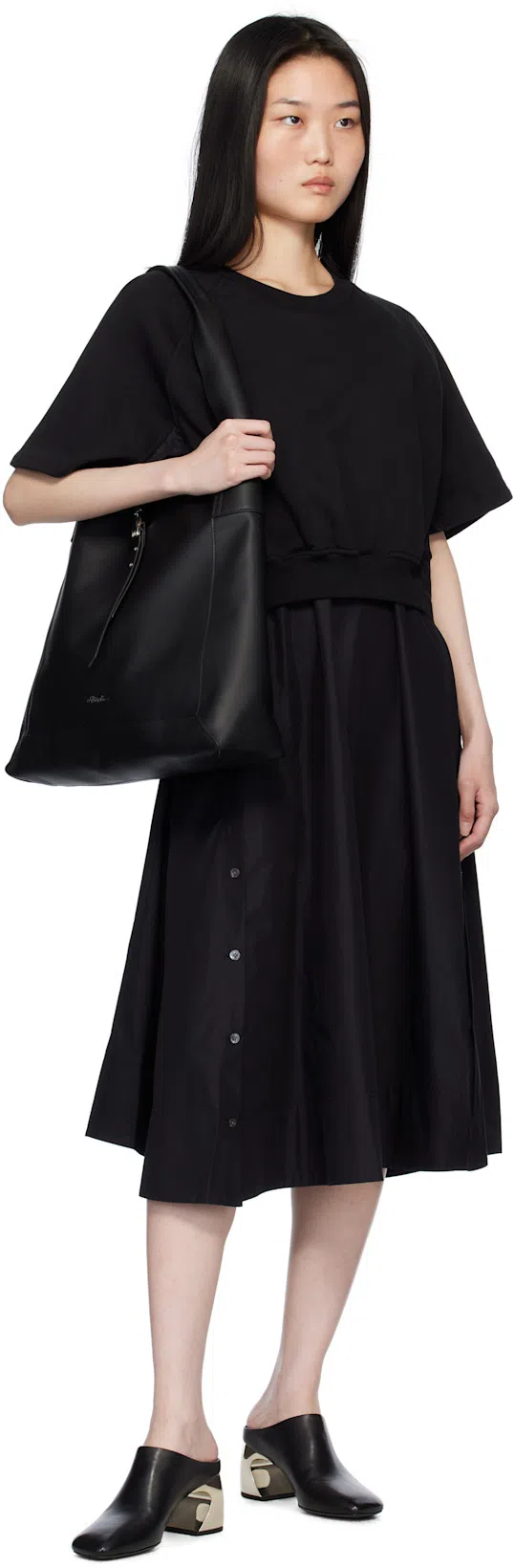 3.1 PHILLIP LIM Go Large Buckle Leather Shoulder Bag In Black