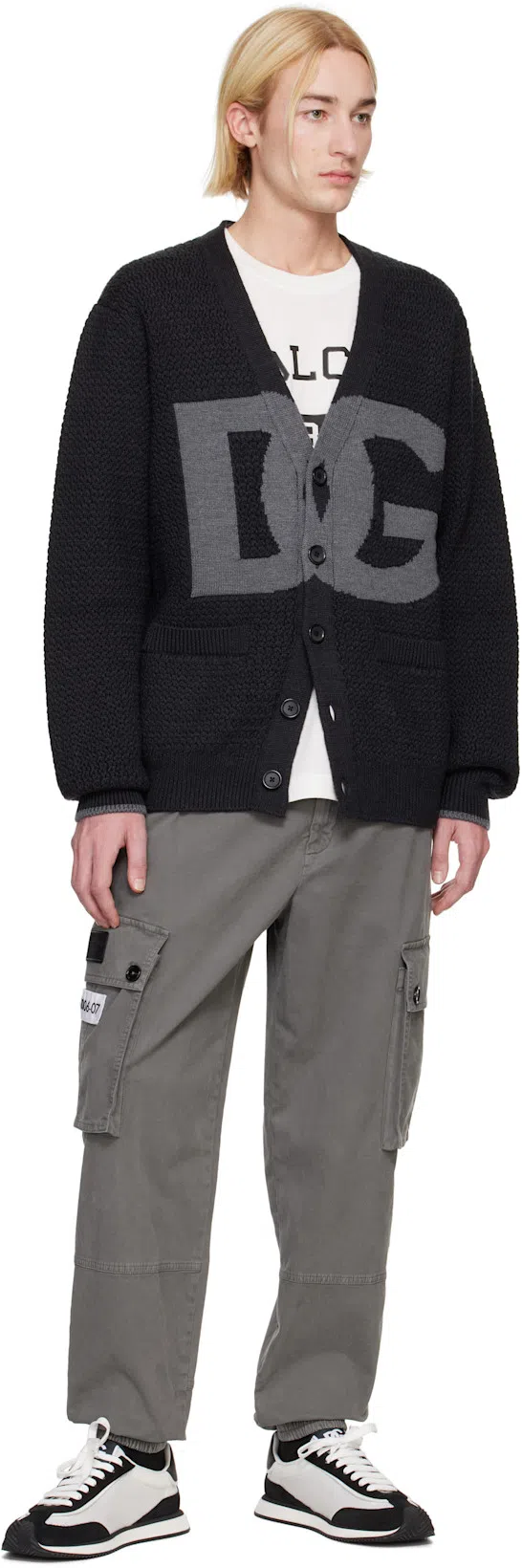 DOLCE & GABBANA Green Panelled Leather Sneakers In Multi