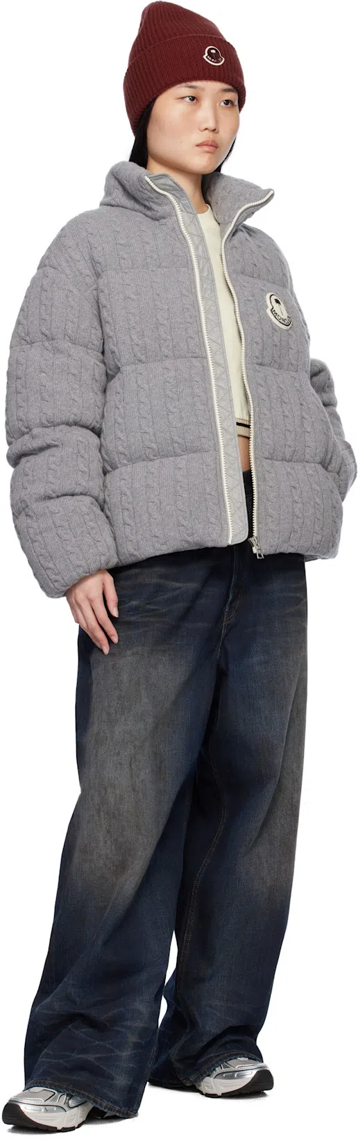 MONCLER GENIUS Moncler X Palm Angels Gray Austru Down Jacket In 907