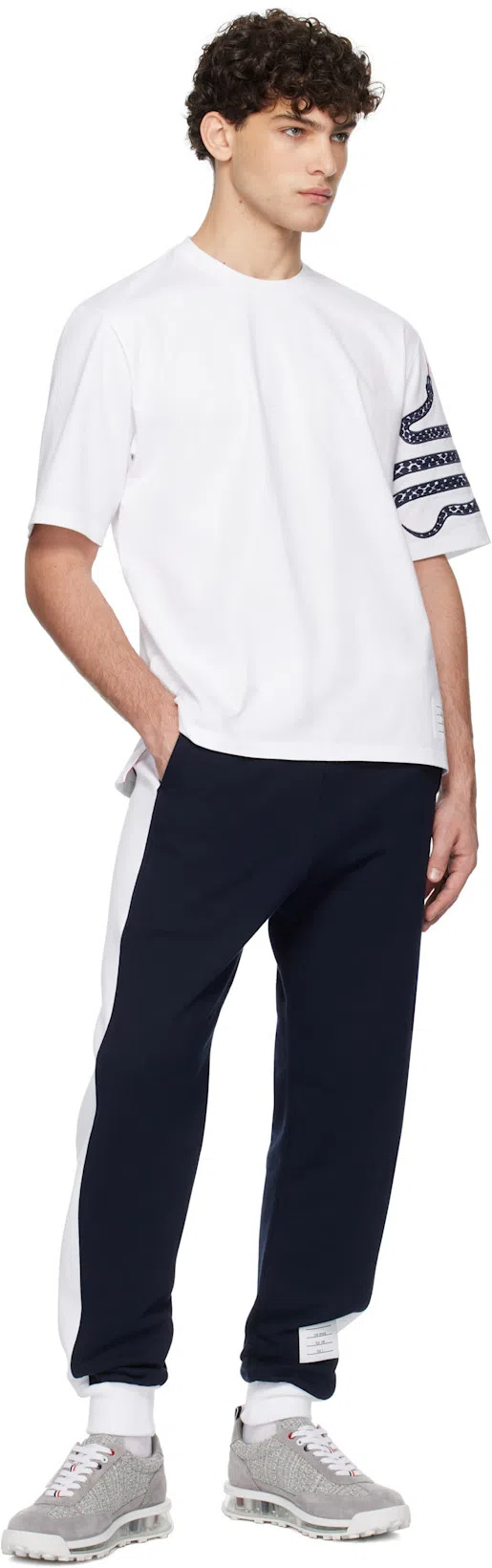 THOM BROWNE Sweatpants With Engineered 4 Bar In Solid Classic Loopback In Black