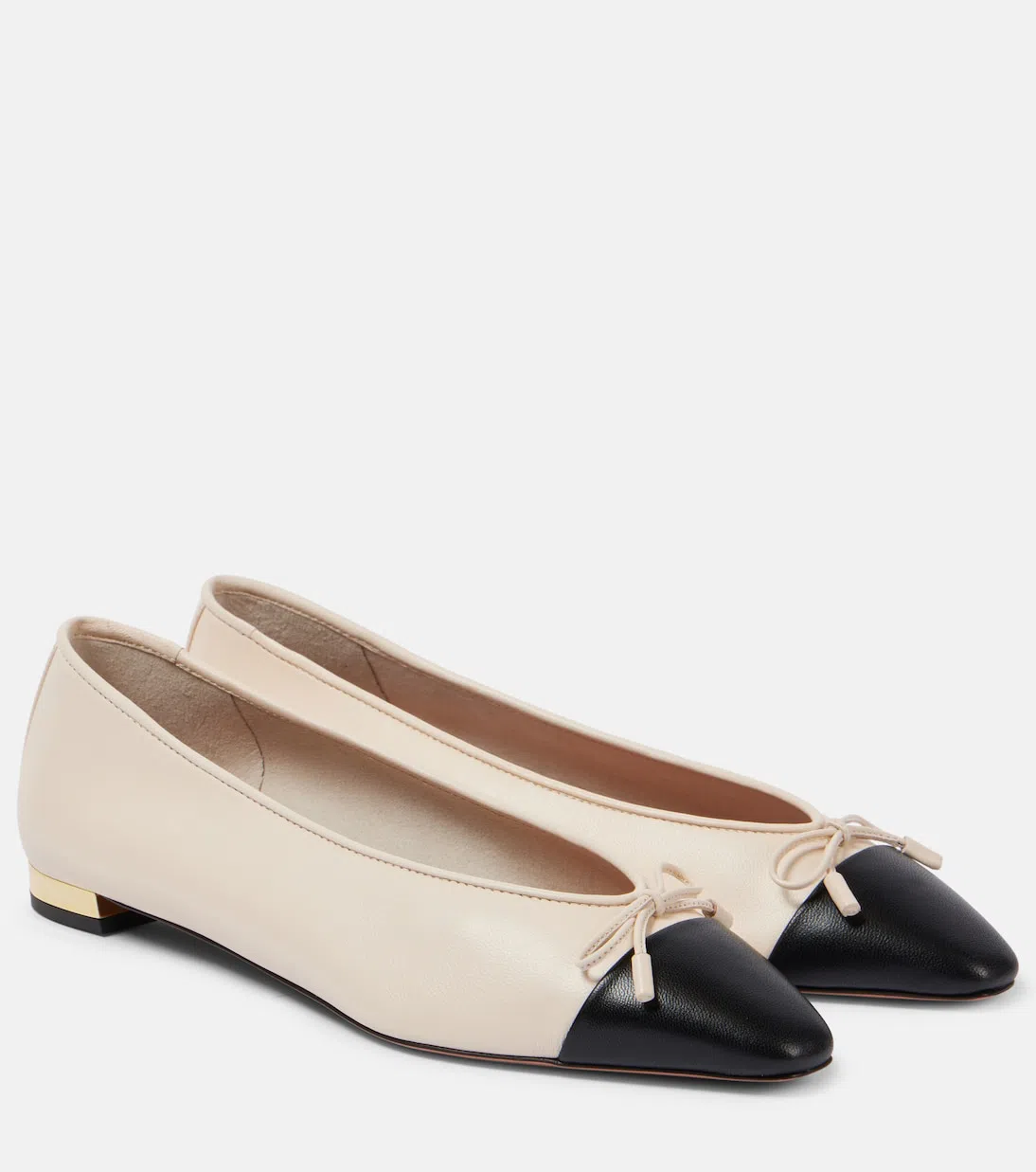 AQUAZZURA Gioia Leather Ballet Flats In Brown