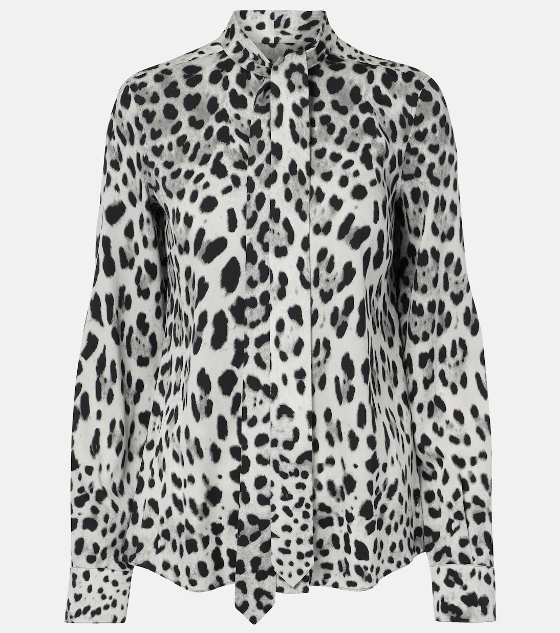 DOLCE & GABBANA Leopard Print Silk Shirt In Brown