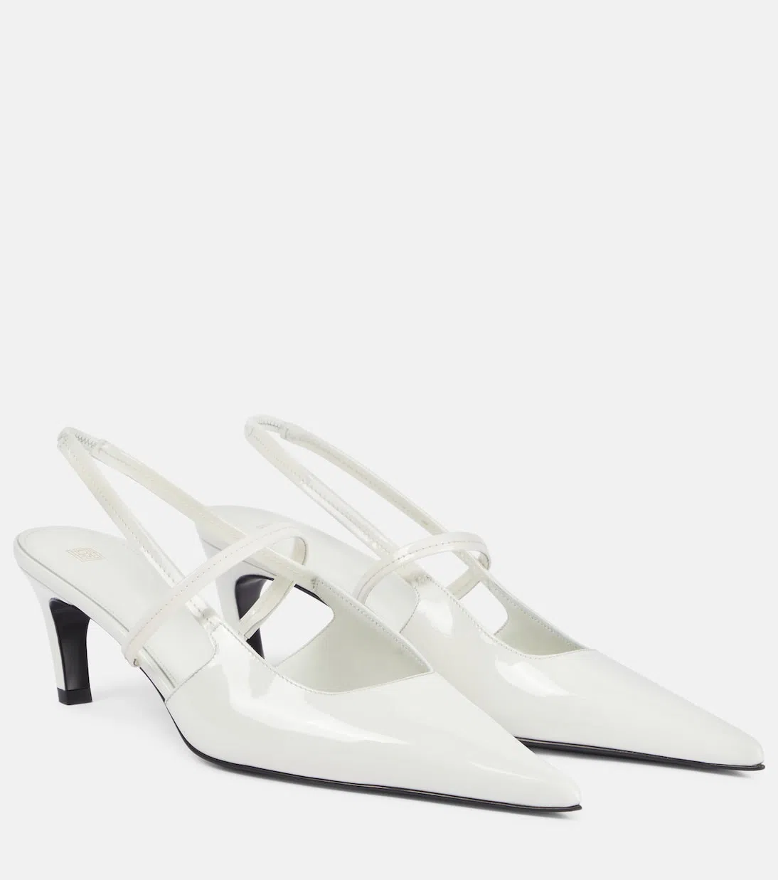 TOTÊME Toteme Sharp Kitten Heel Slingback Pump In White