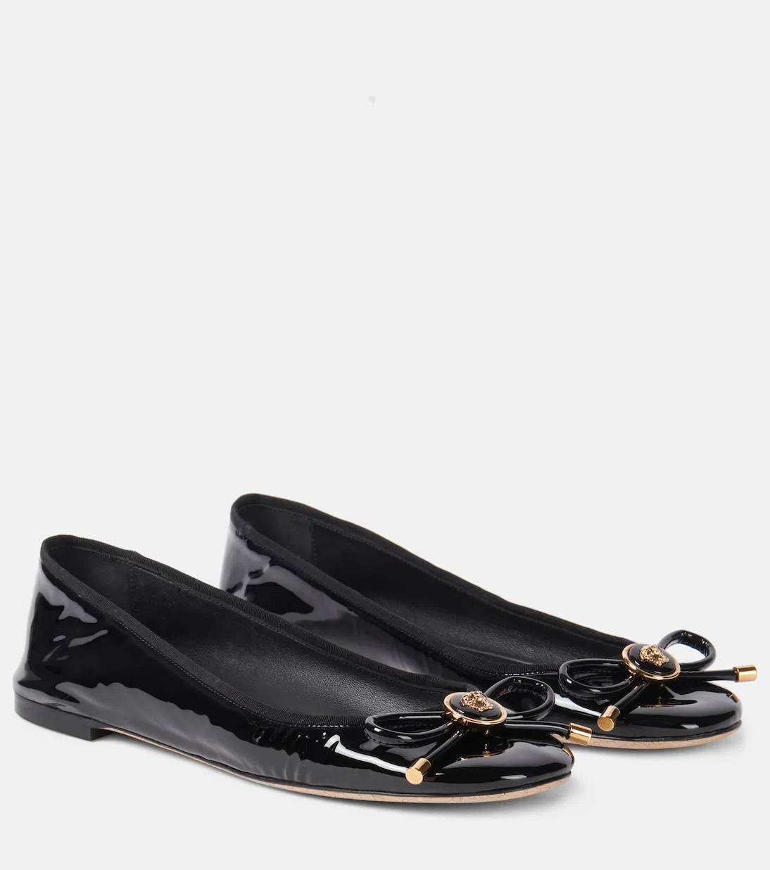 VERSACE Opera Bow Ballet Flats In Black