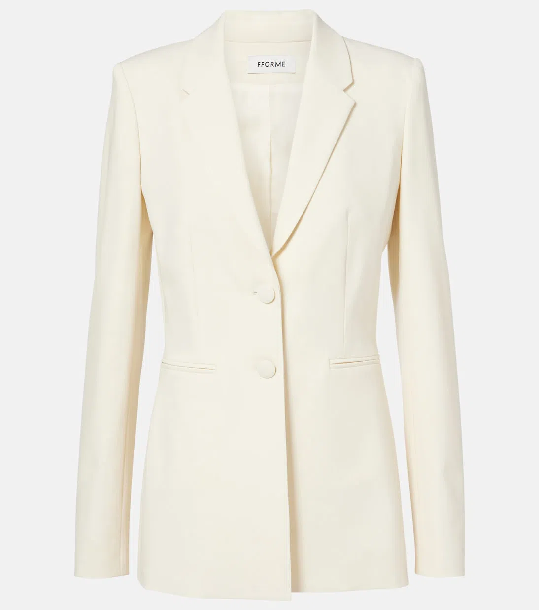 FFORME Bennet Wool-blend Crêpe Blazer In White