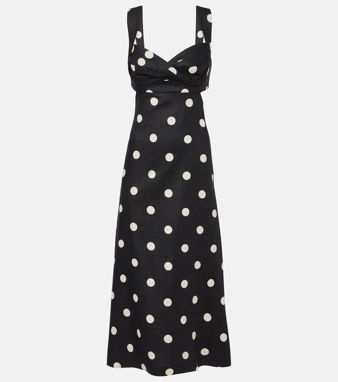 ZIMMERMANN Polka Dots Midi Crush Dress In Multicolor