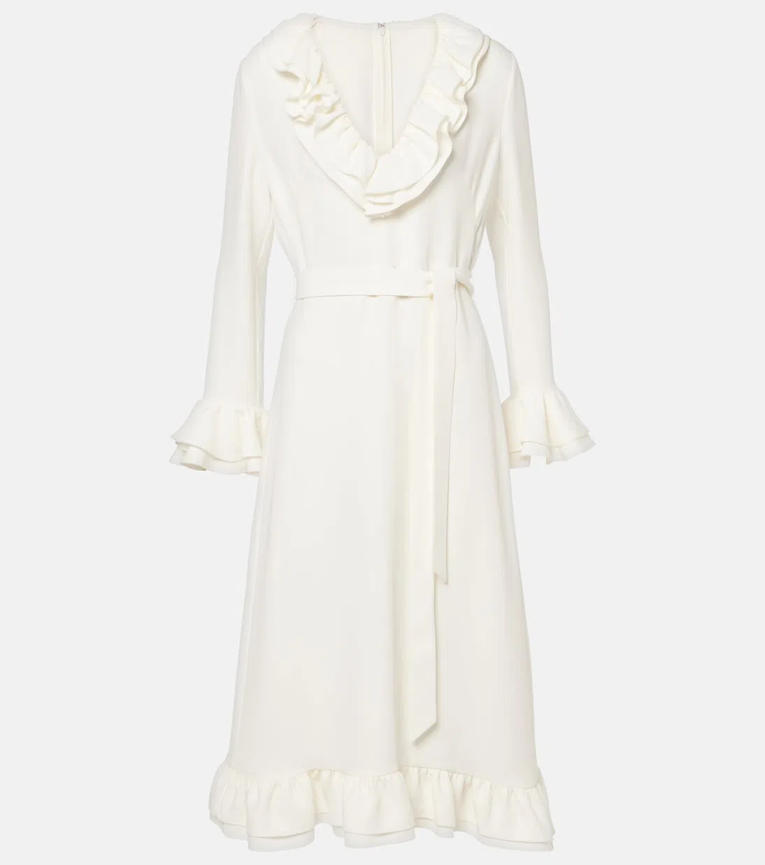 VALENTINO Cady Couture Midi Dress In White