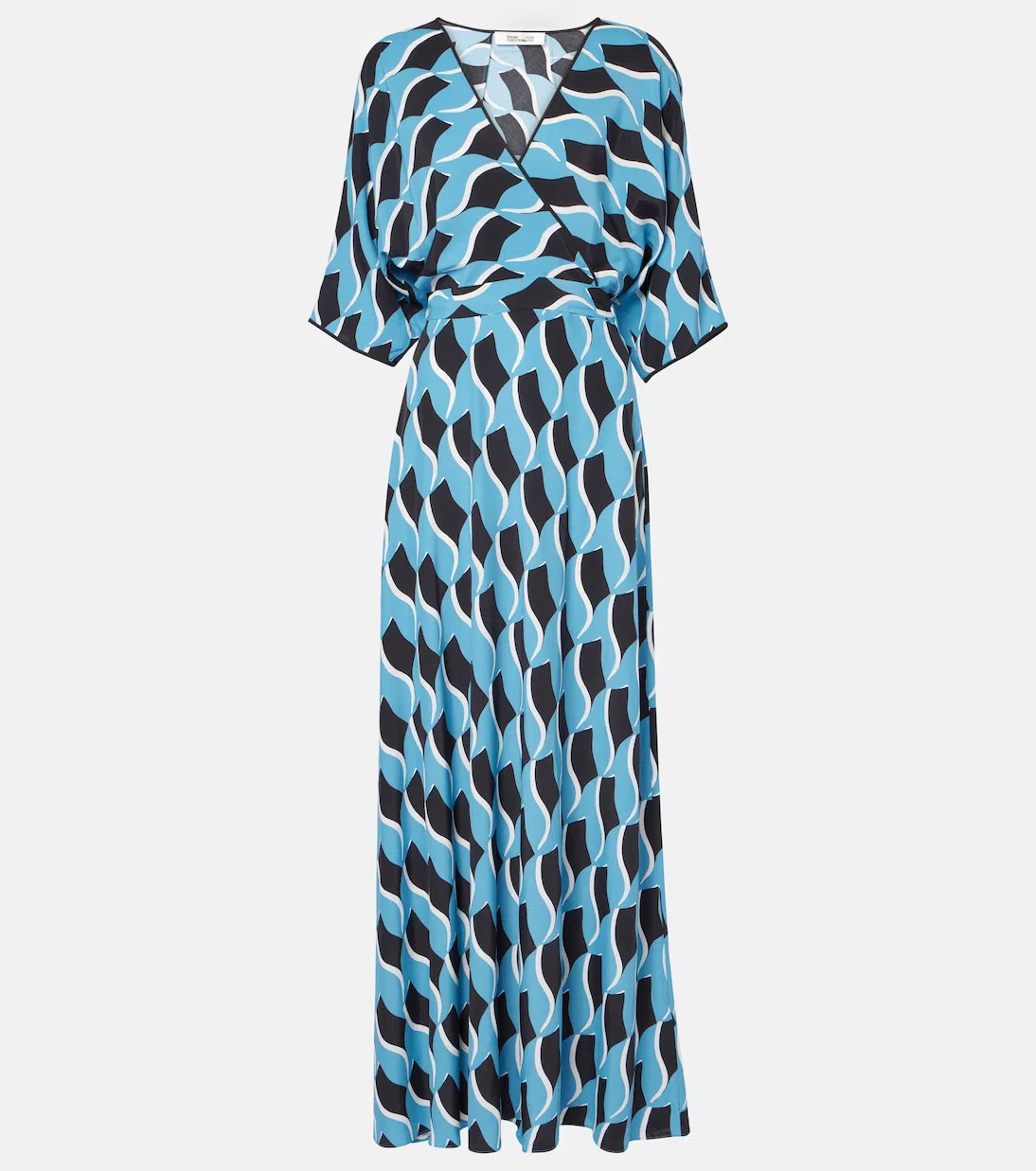 DIANE VON FURSTENBERG Eloise Maxi Dress In Bird Weave Balanchine Blue