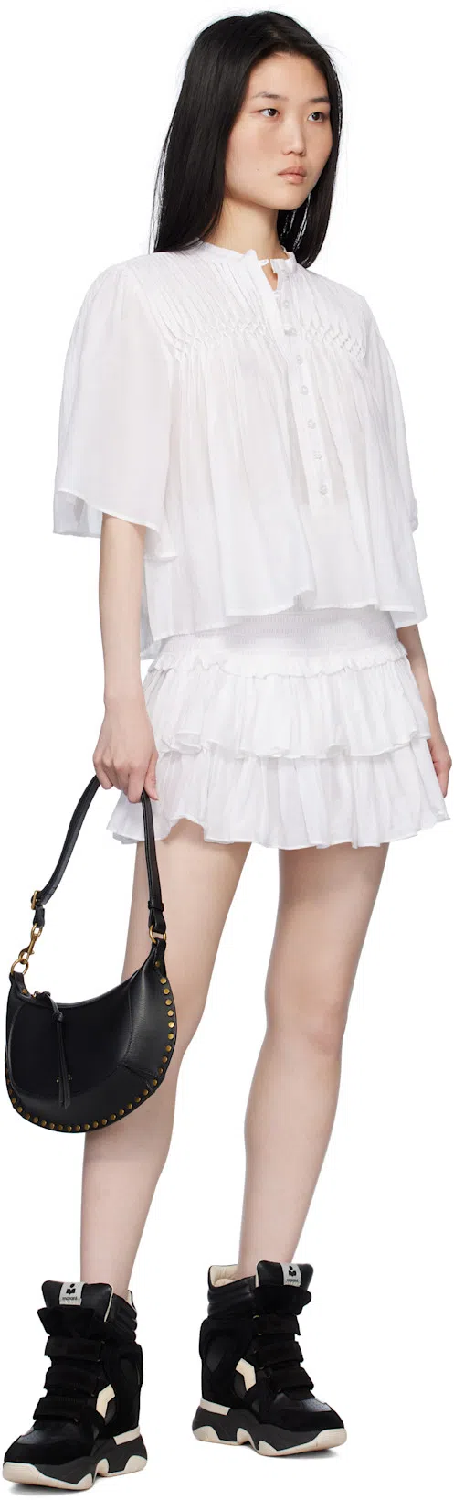 ISABEL MARANT High-top Sneakers With Contrast Sole And Perforated Detailing In Multi