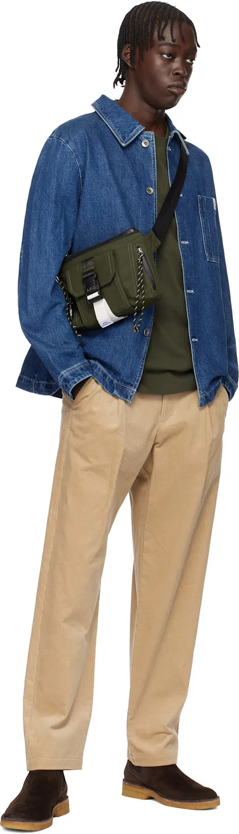 APC Khaki Trek Belt Bag In Jad Dark Khaki