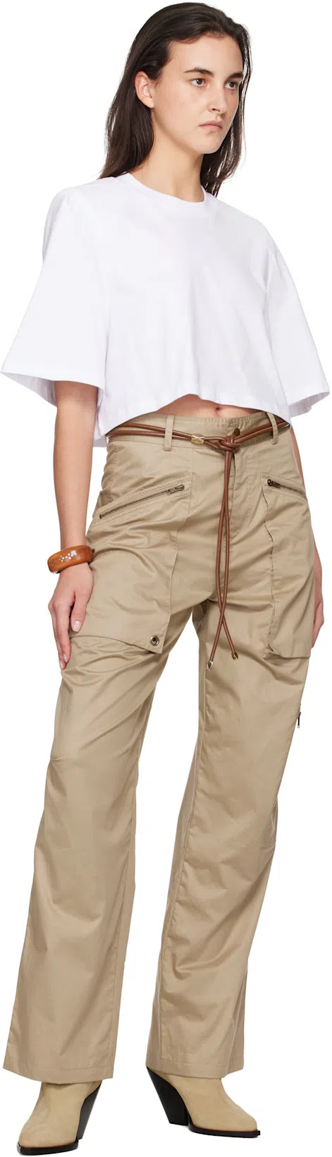 ISABEL MARANT Beige Jolande Trousers In 67ki Khaki